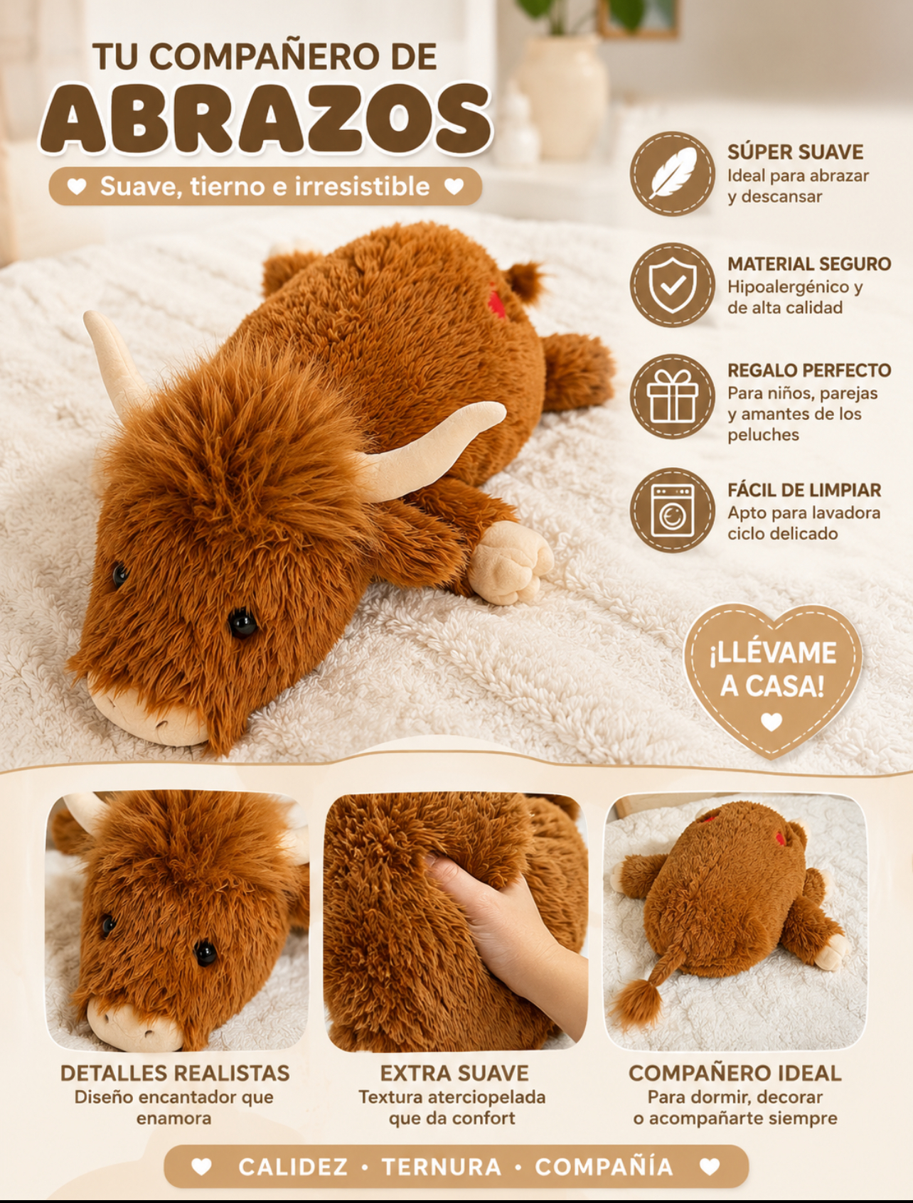 🐮✨ Peluche Vaquita Highland Súper Suave ✨🐂